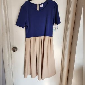 Lularoe Amelia 2XL blue/beige dress.  NWT